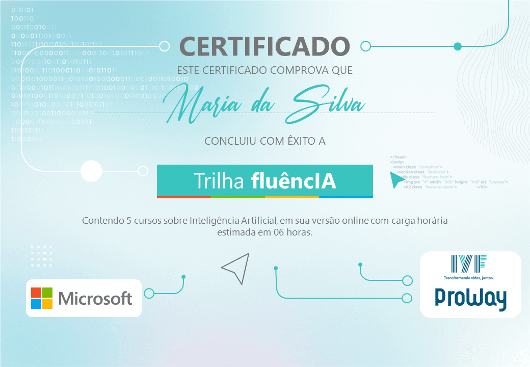 Certificado do treinamento